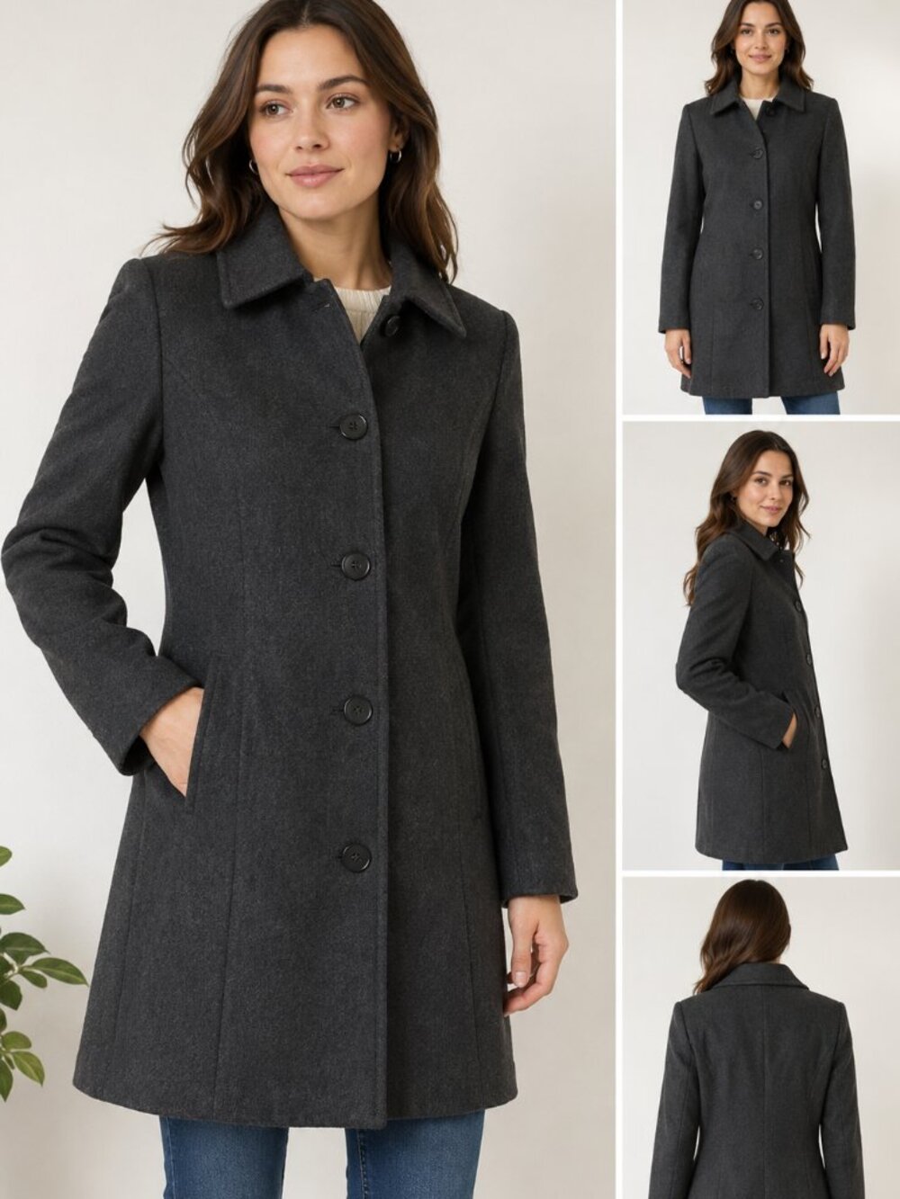 Jones New York Wool Cashmere Blend Long Coat Size 4